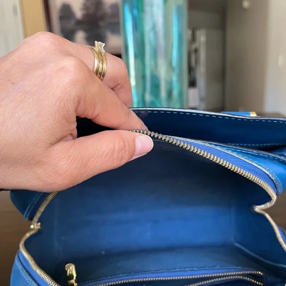 Louis Vuitton Blue Epi Leather Satchel - Picture 6 of 16